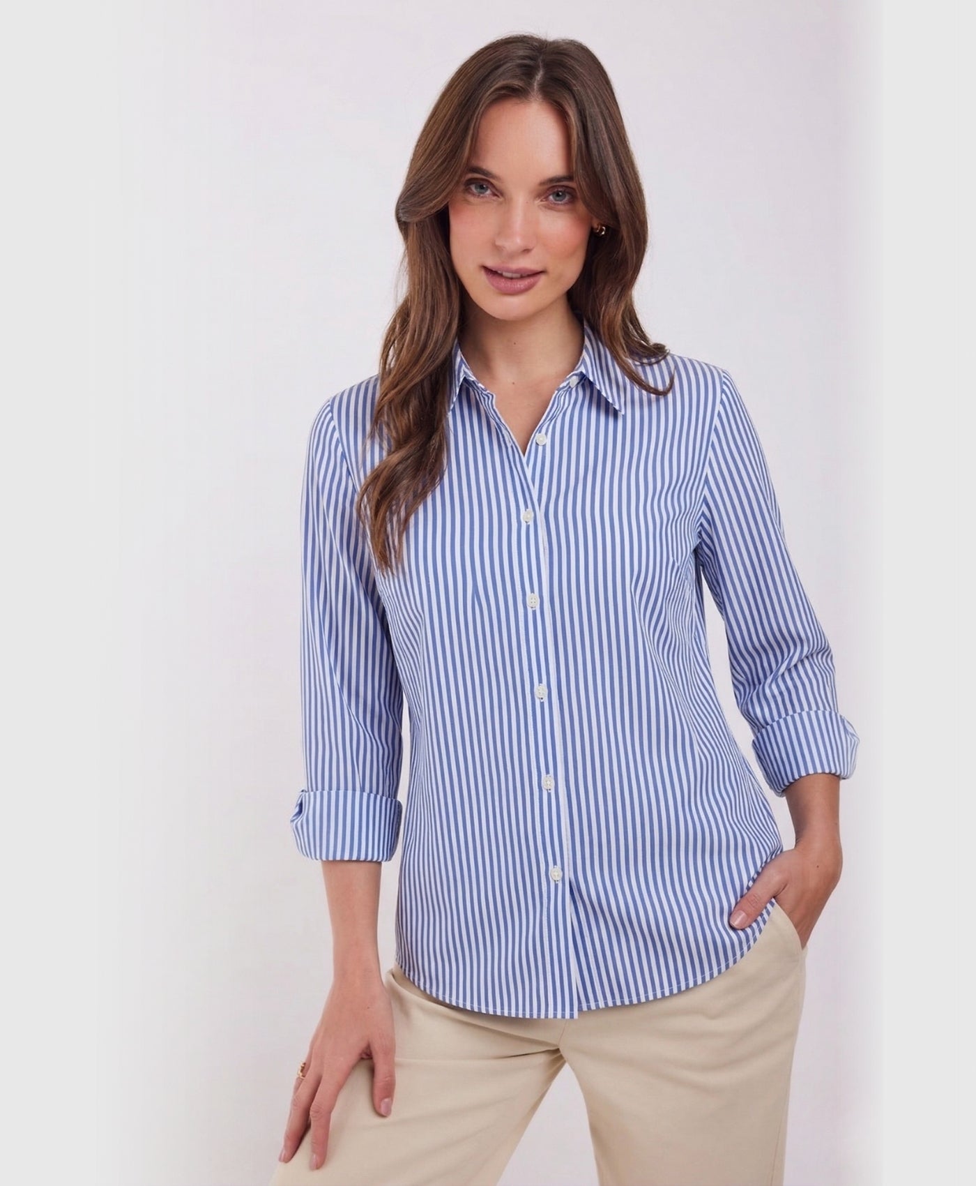 Flora | Classic Striped Long Sleeve Blouse