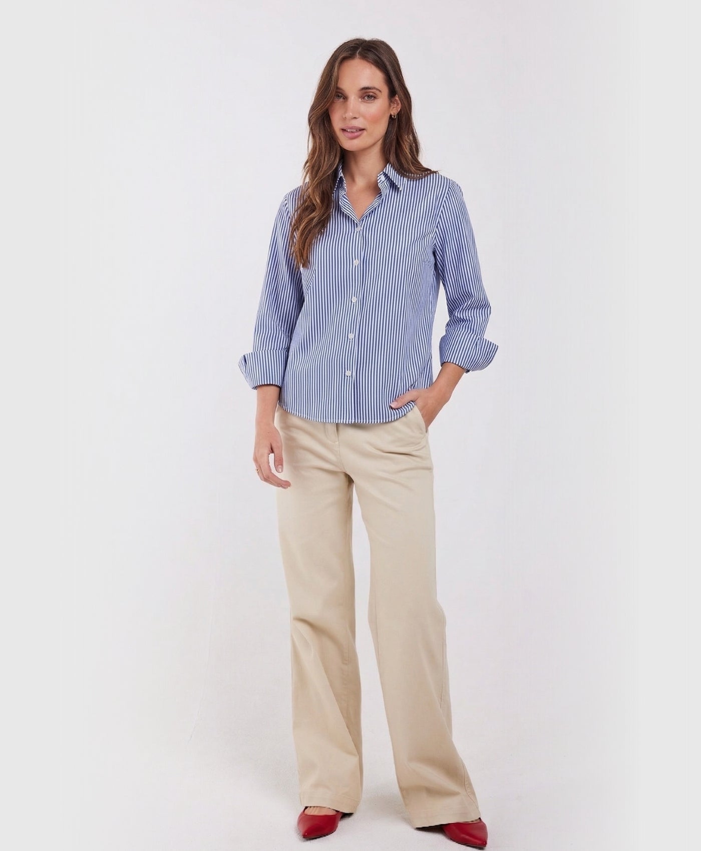 Flora | Classic Striped Long Sleeve Blouse
