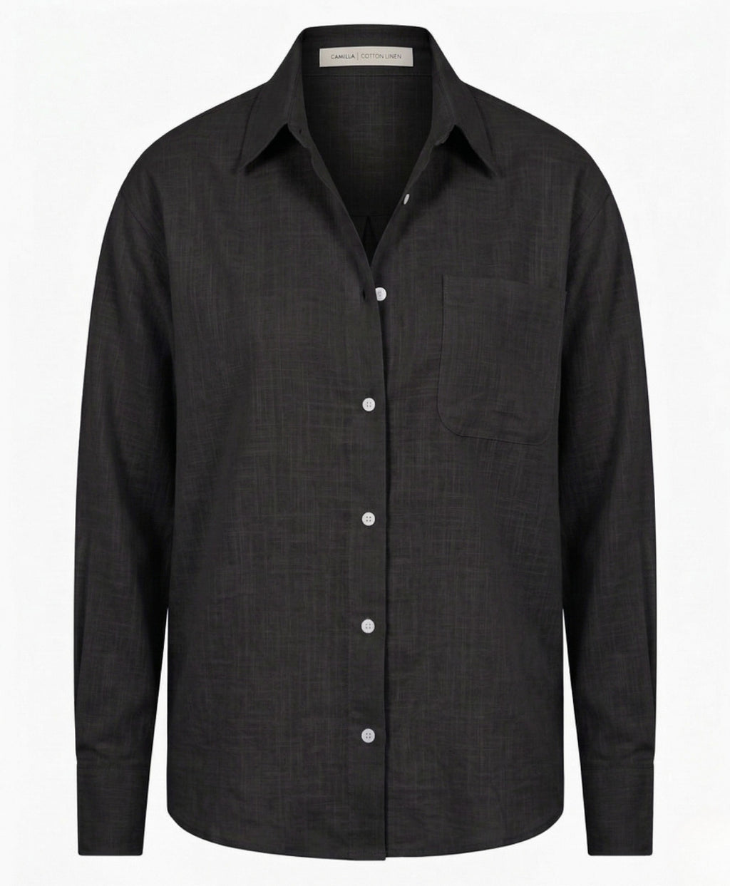 Camilla | Long Sleeve Button Up Cotton Linen Blouse