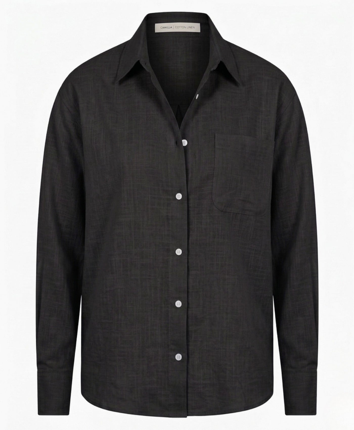 Camilla | Long Sleeve Button Up Cotton Linen Blouse