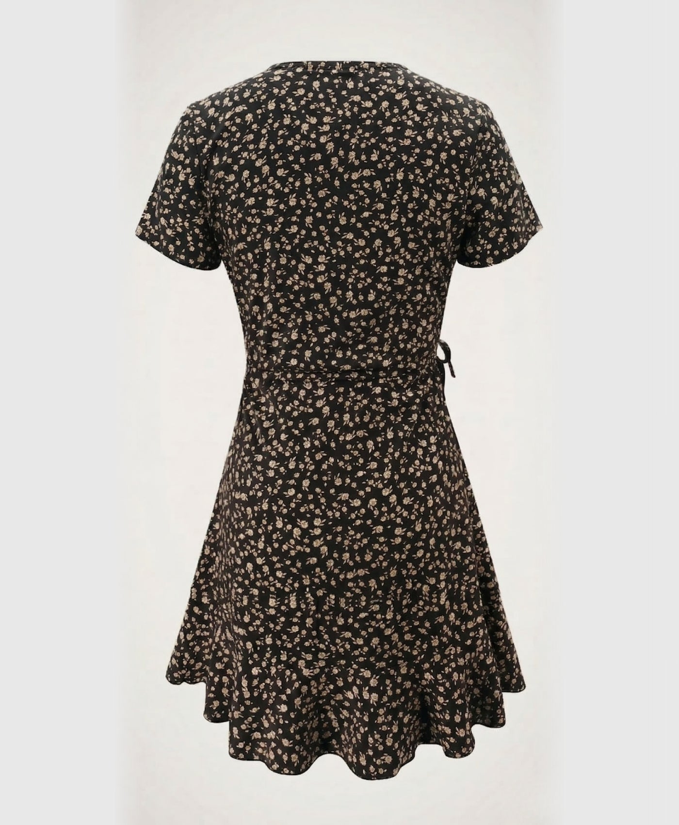Flora | Floral Ruffles V-neck Short Dress