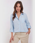 Camilla | Long Sleeve Button Up Cotton Linen Blouse
