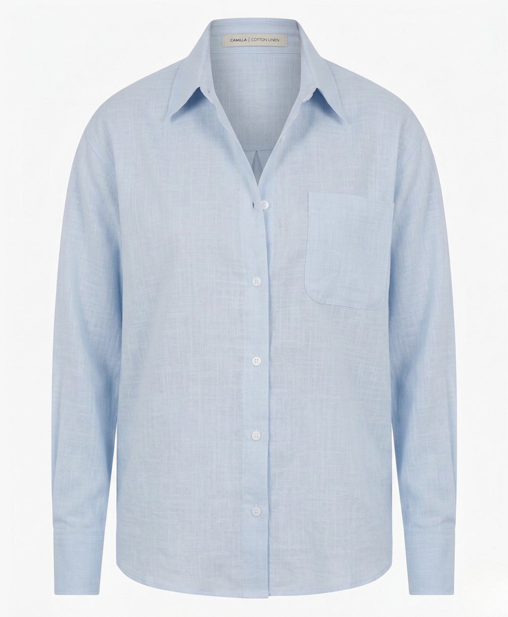 Camilla | Long Sleeve Button Up Cotton Linen Blouse