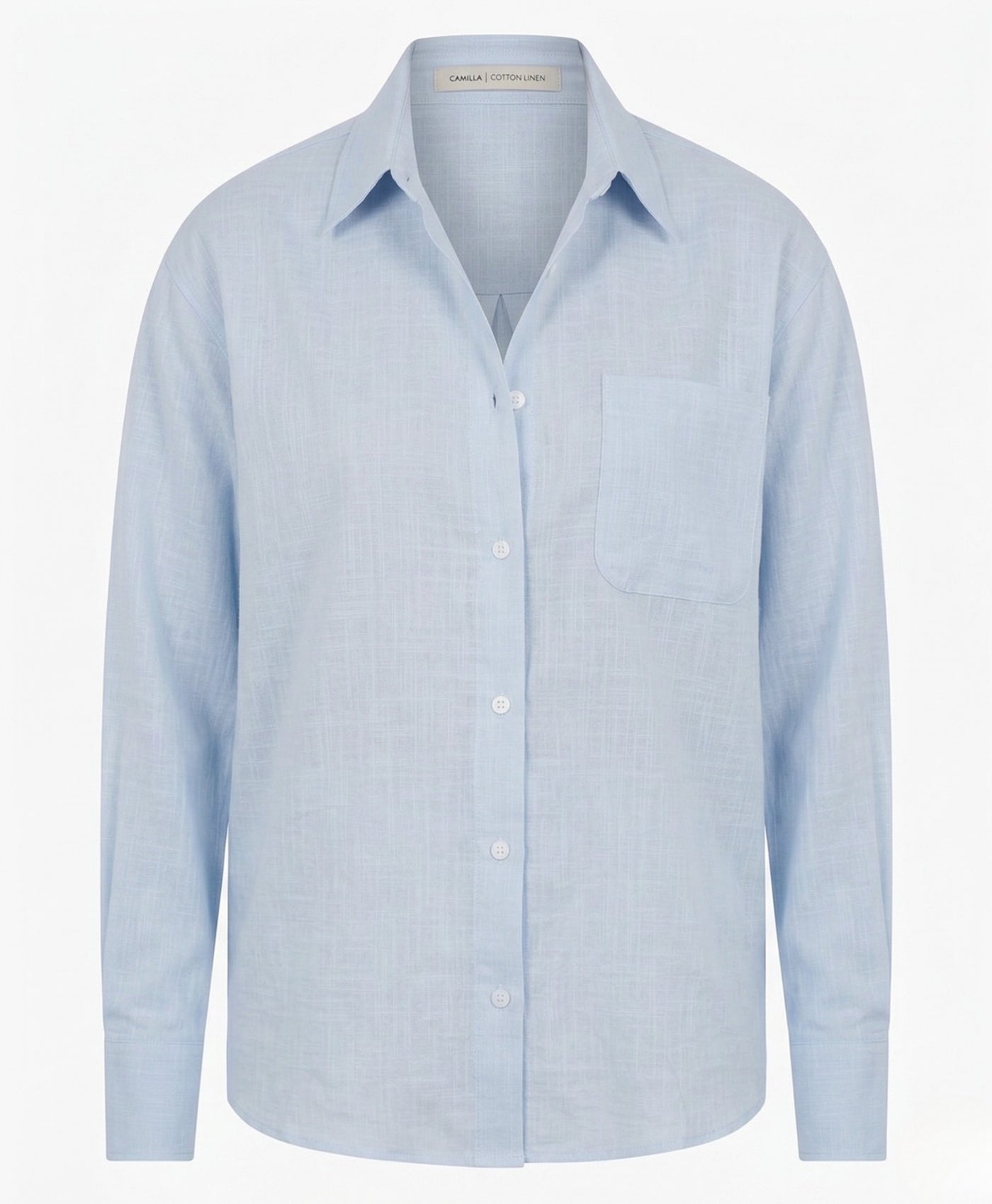 Camilla | Long Sleeve Button Up Cotton Linen Blouse