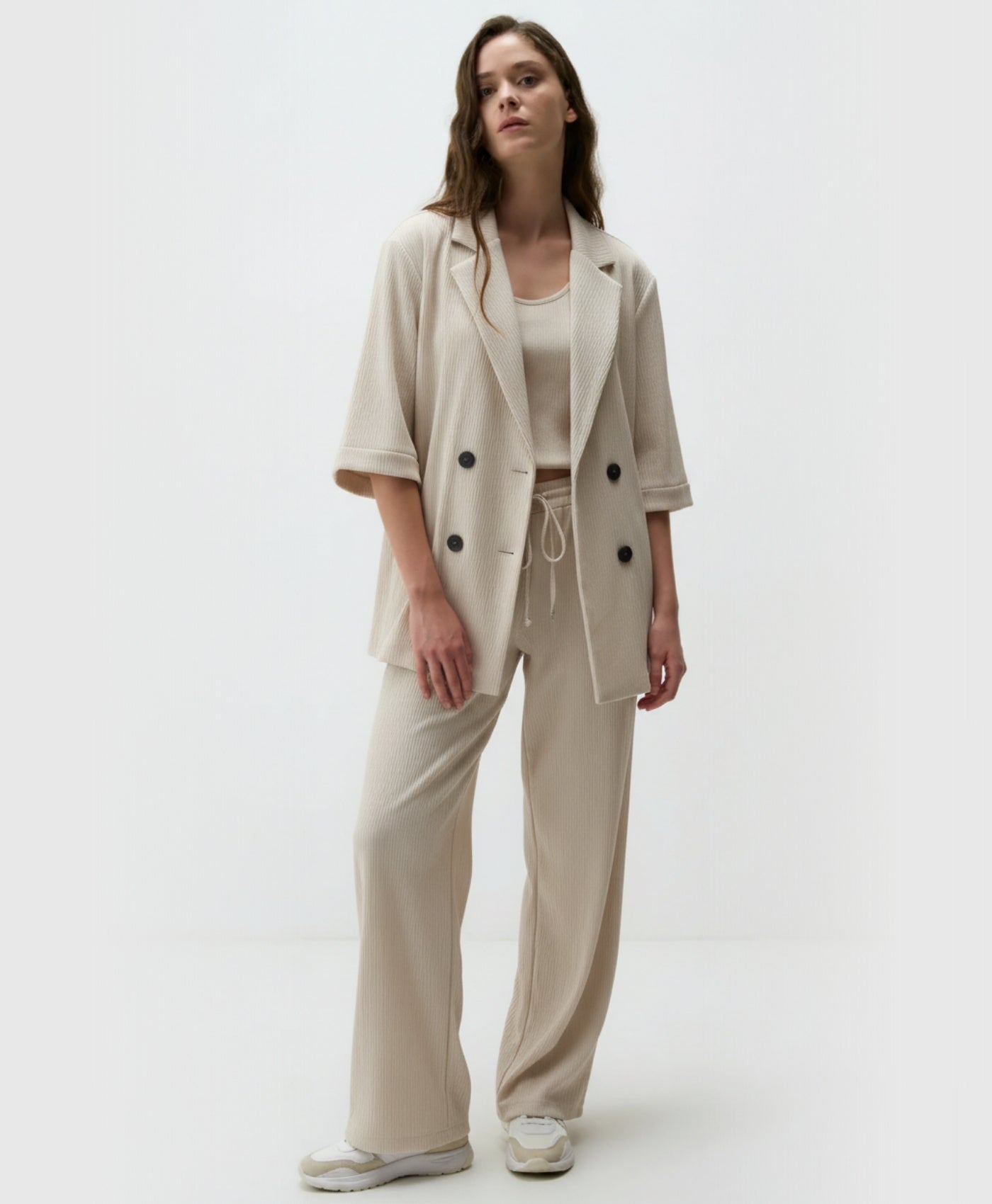 Mykos | Two Piece Wrinkled Suit Set