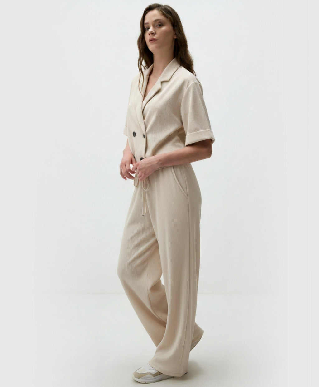 Mykos | Two Piece Wrinkled Suit Set
