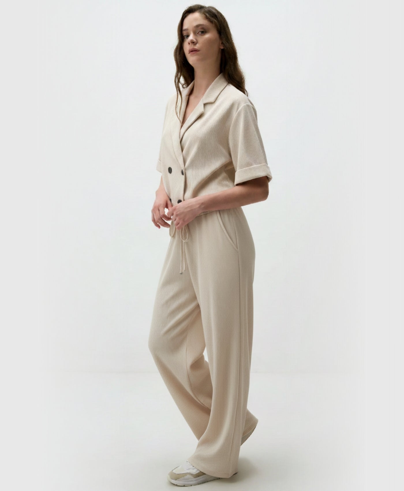 Mykos | Two Piece Wrinkled Suit Set