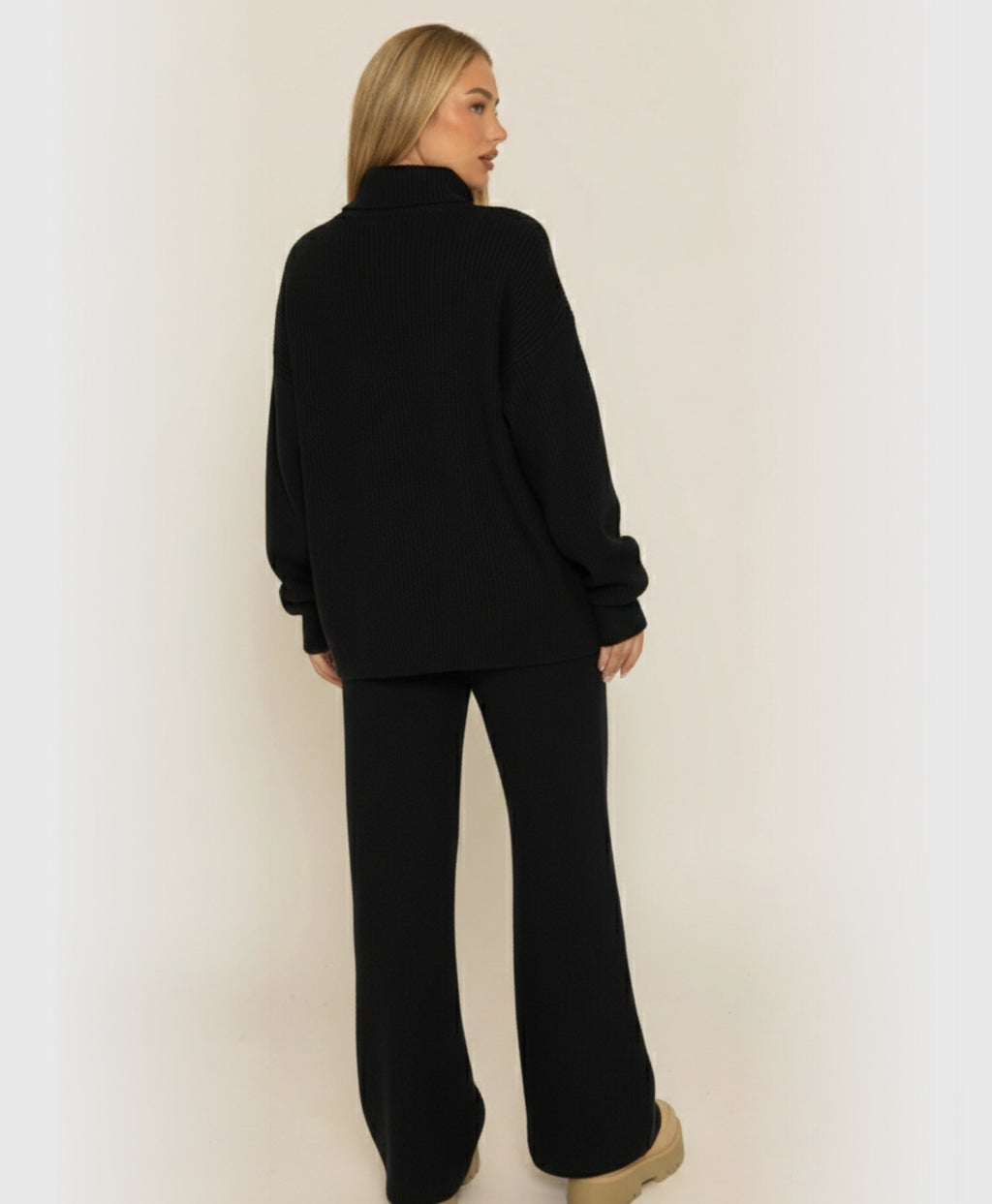 Solana | Two Piece Knitted Turtleneck Set - One Size