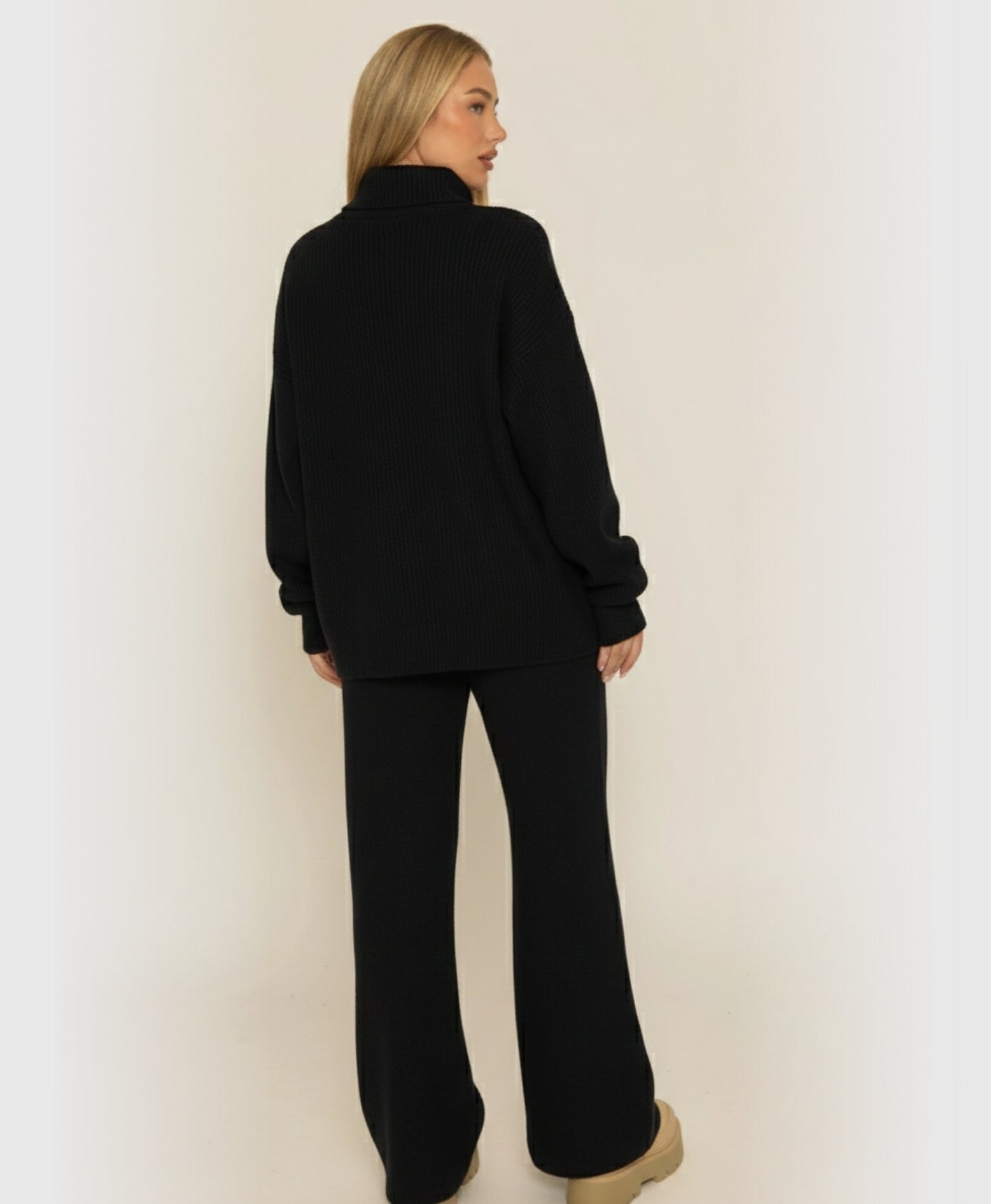 Solana | Two Piece Knitted Turtleneck Set - One Size