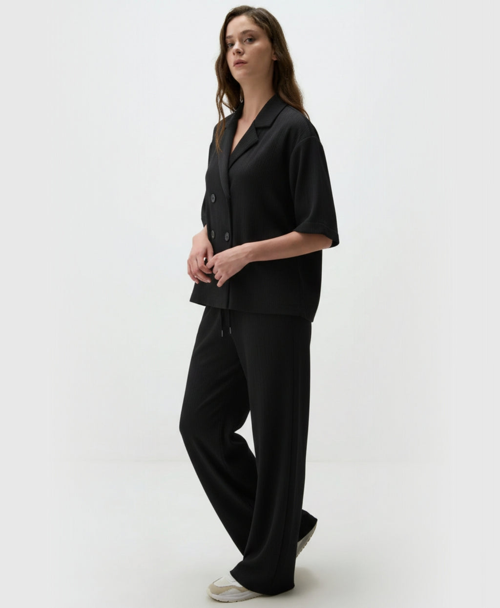 Mykos | Two Piece Wrinkled Suit Set
