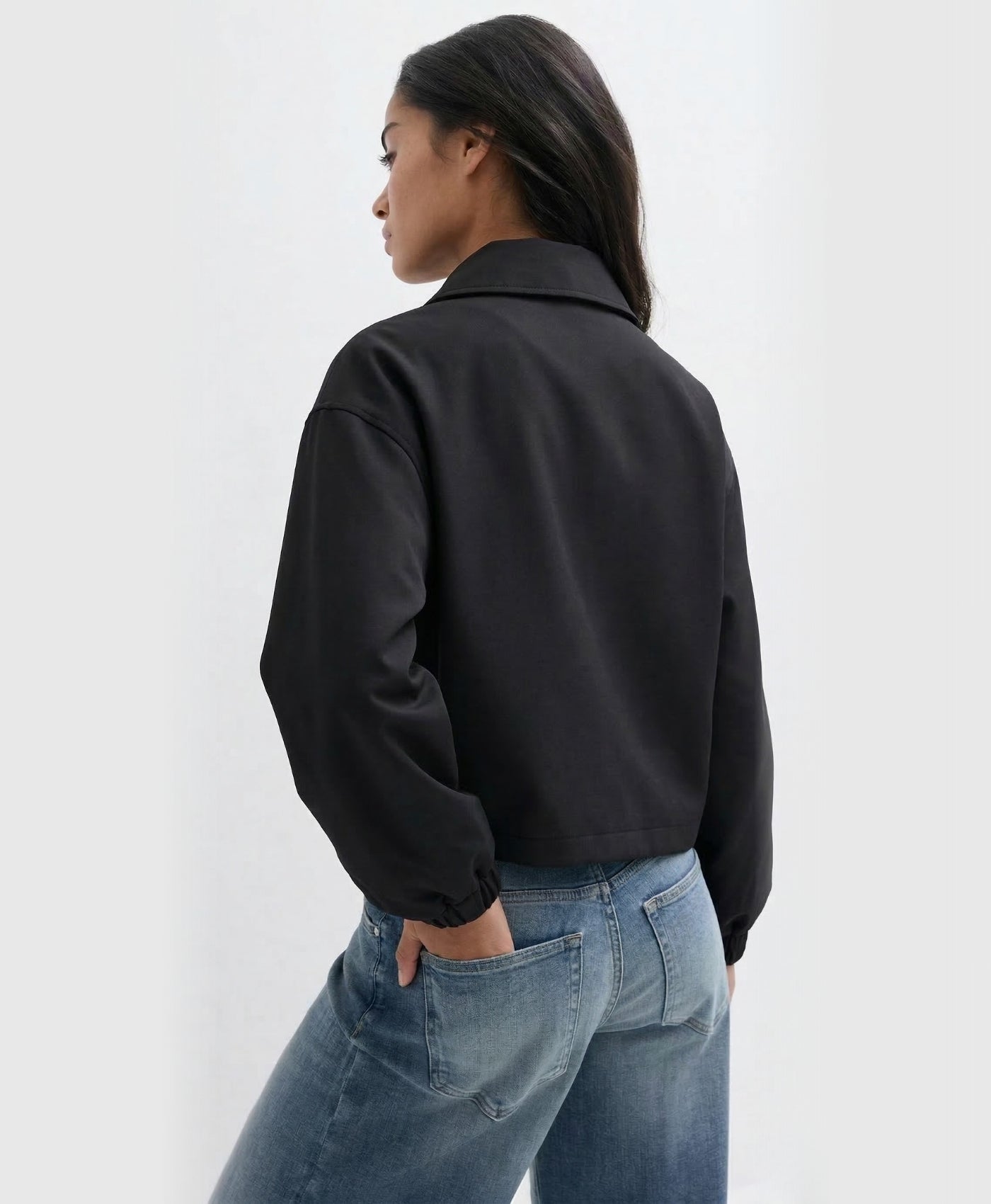 Nira | Slightly Cropped Zip Up Bomber Jacket