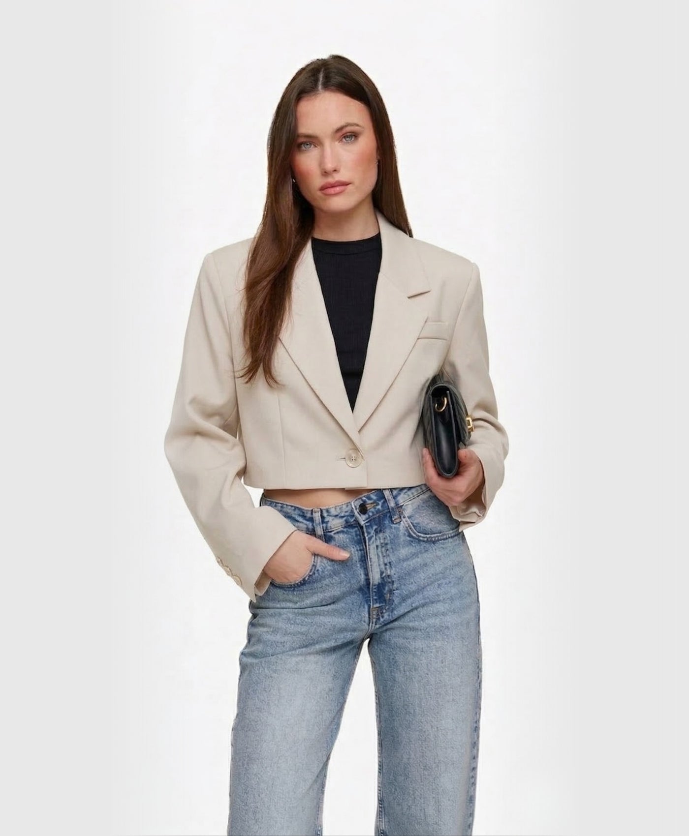 Casey | Notched Collar Cropped Blazer