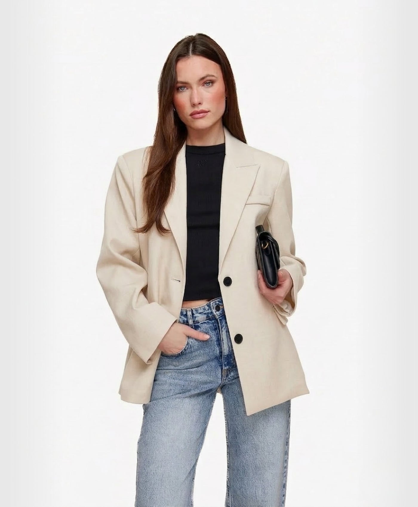 Casey | Notched Collar Long Sleeve Blazer