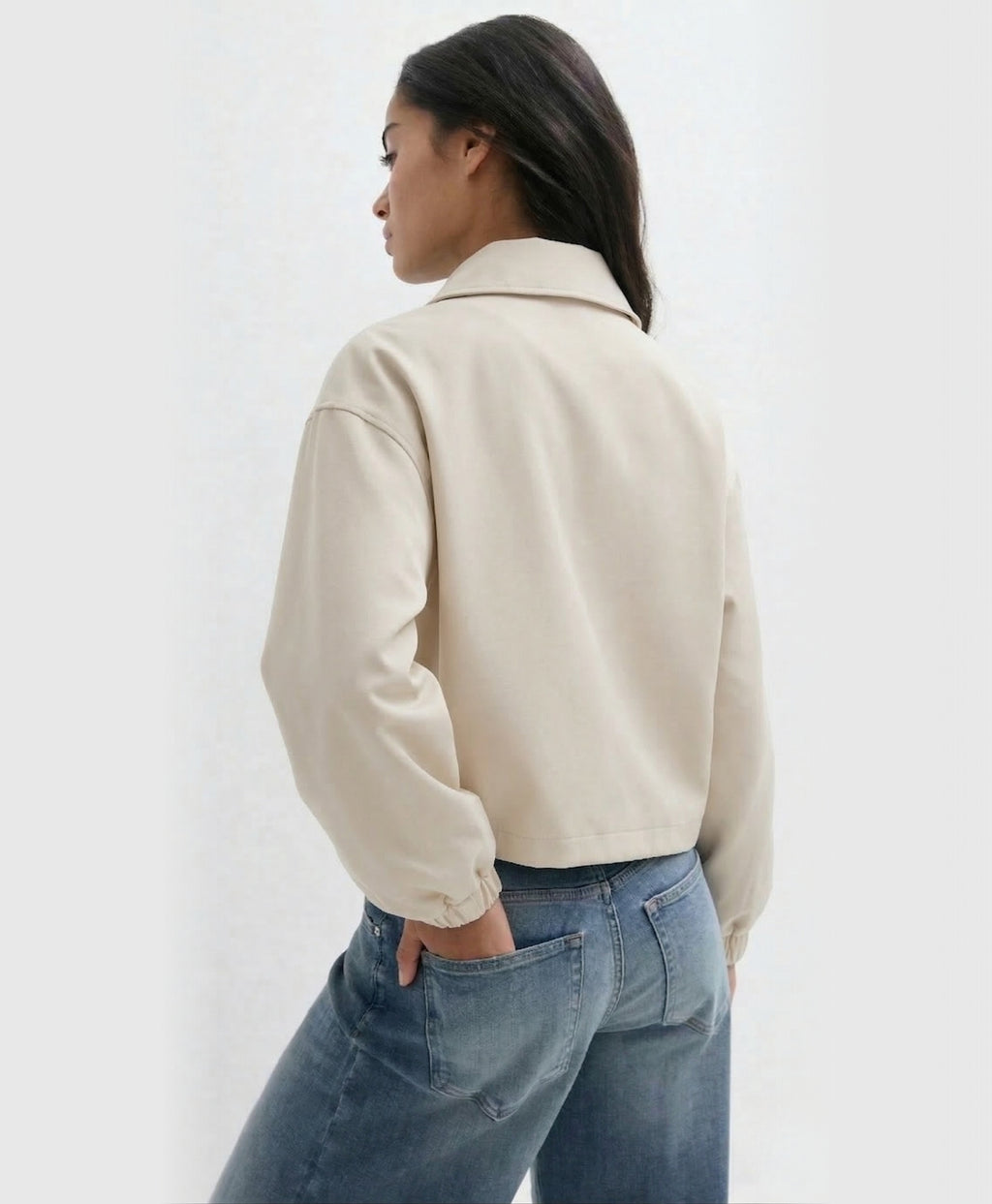 Nira | Slightly Cropped Zip Up Bomber Jacket