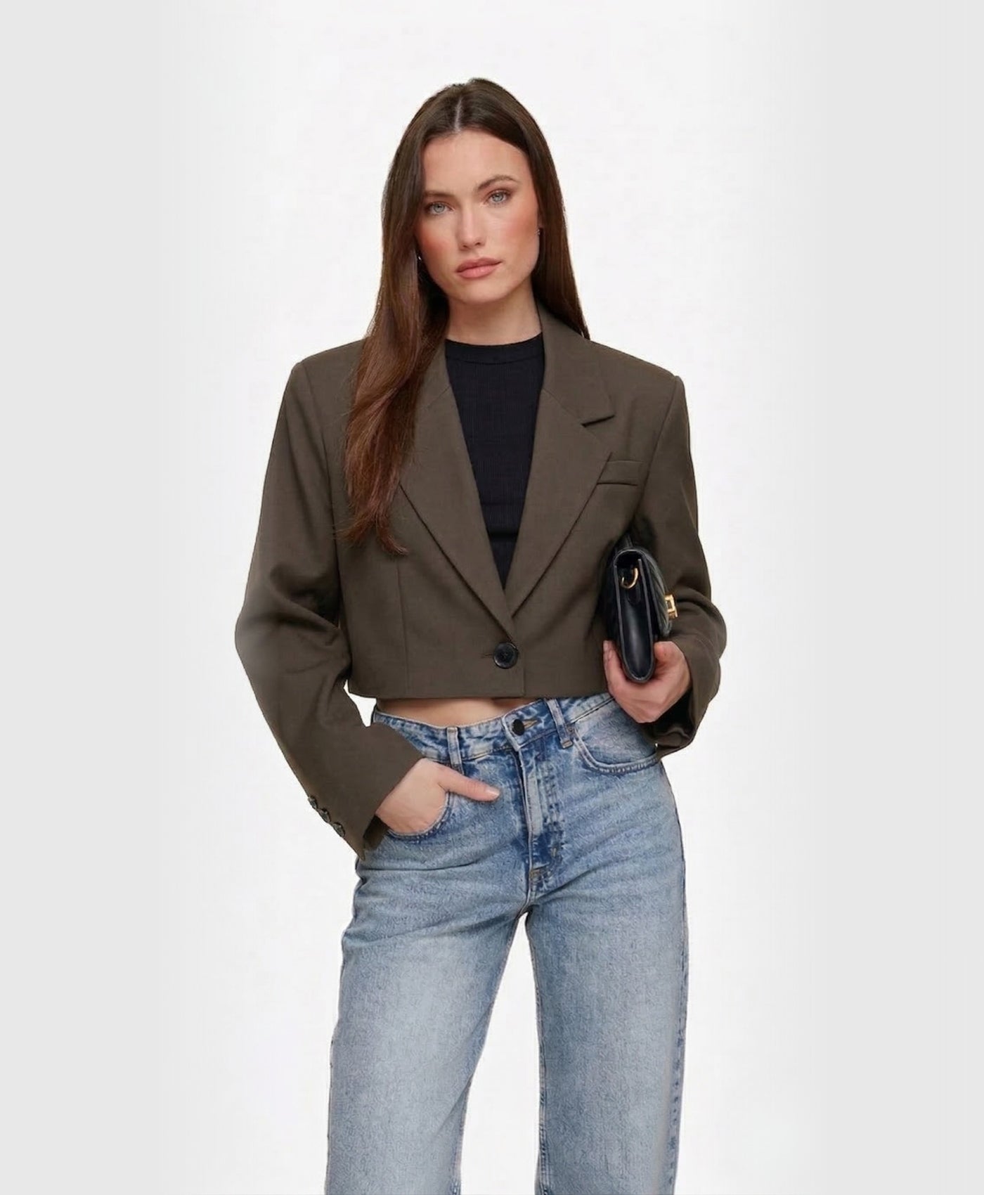 Casey | Notched Collar Cropped Blazer