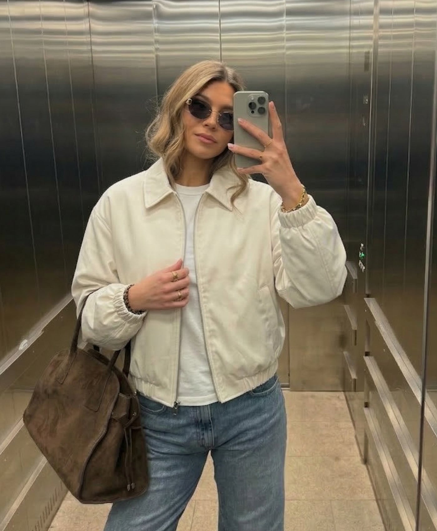 Nira | Slightly Cropped Zip Up Bomber Jacket