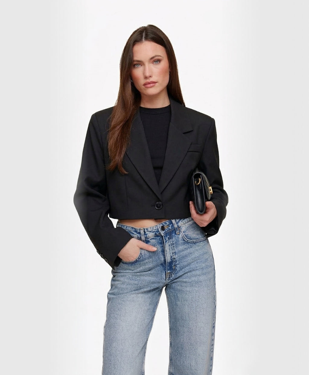 Casey | Notched Collar Cropped Blazer