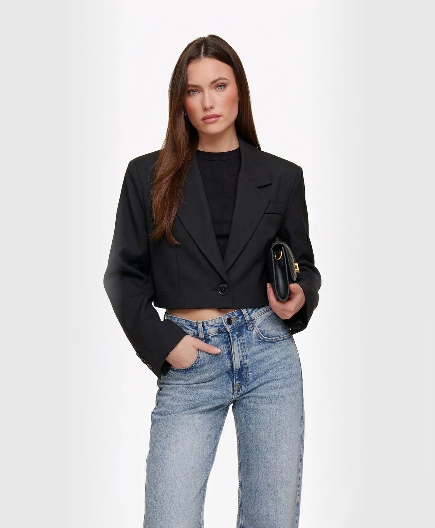 Casey | Notched Collar Cropped Blazer