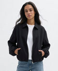 Nira | Slightly Cropped Zip Up Bomber Jacket