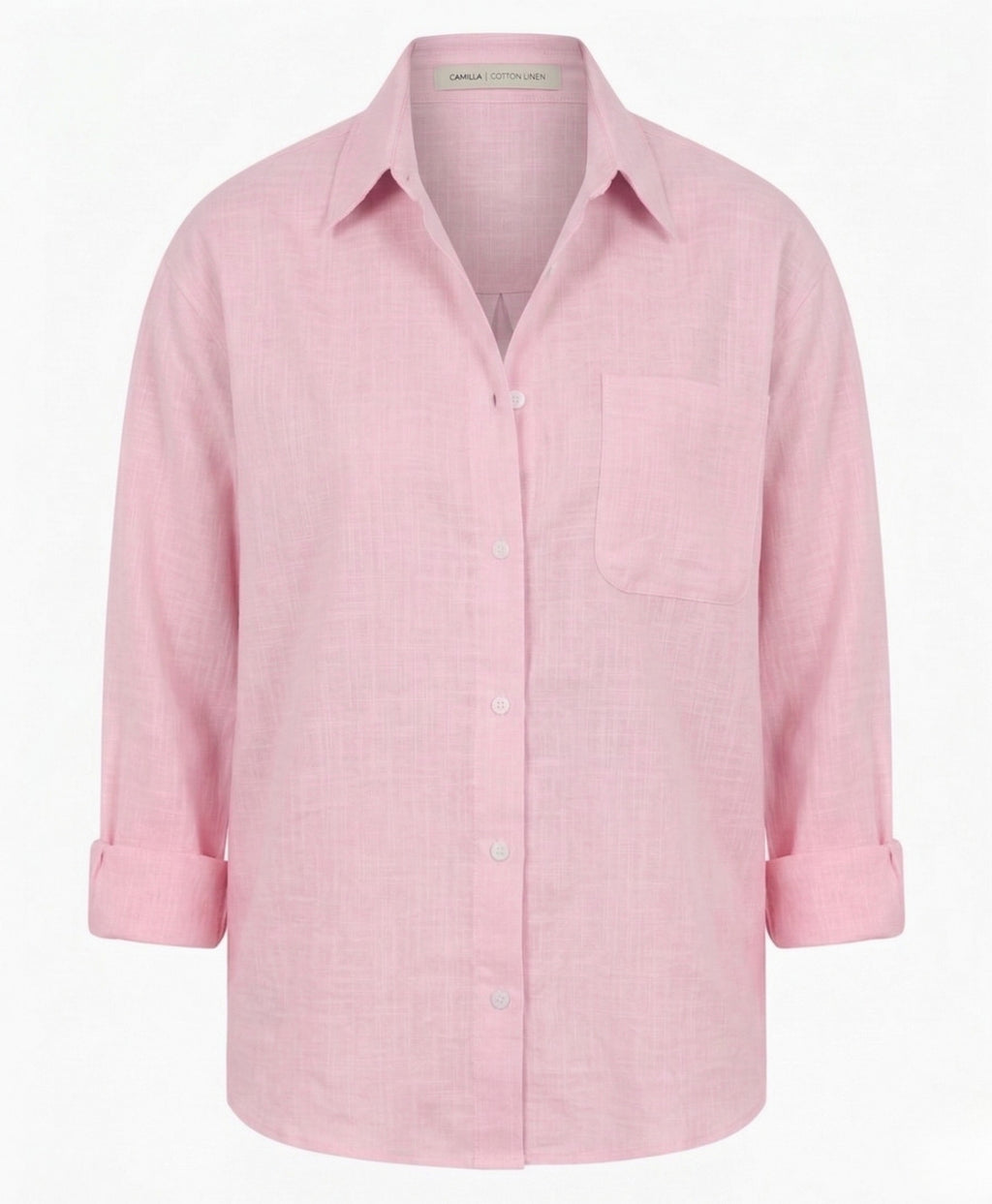 Camilla | Long Sleeve Button Up Cotton Linen Blouse