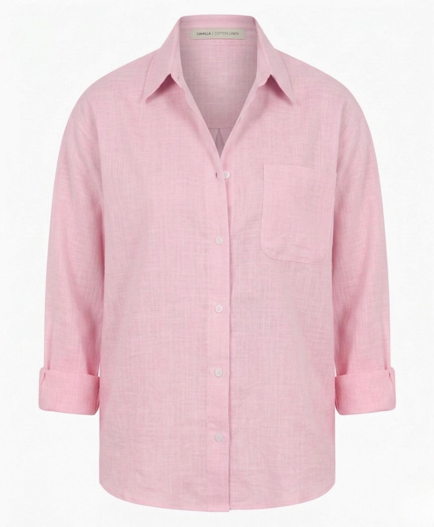Camilla | Long Sleeve Button Up Cotton Linen Blouse