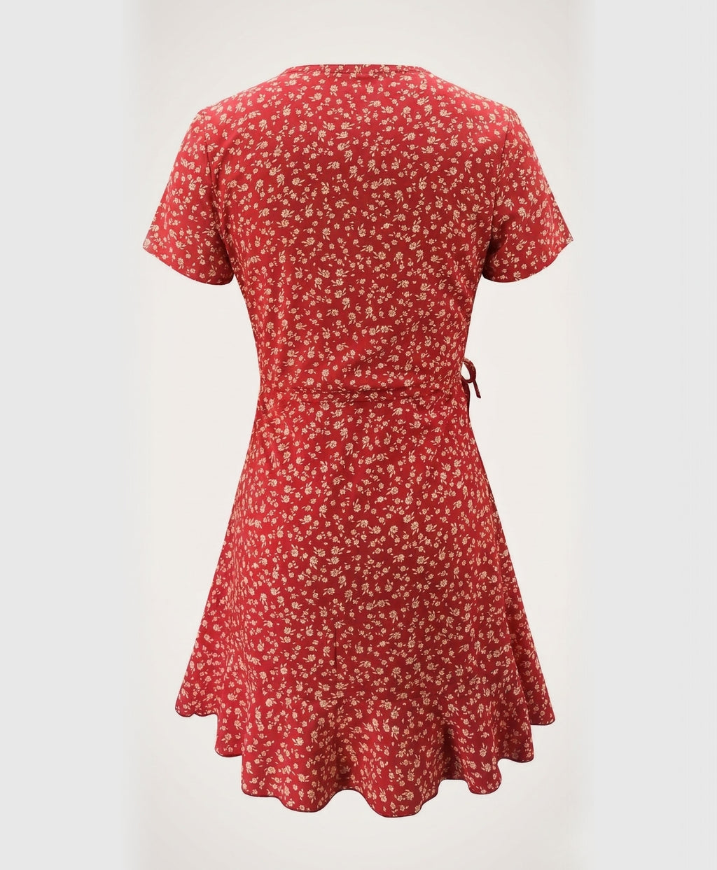 Flora | Floral Ruffles V-neck Short Dress
