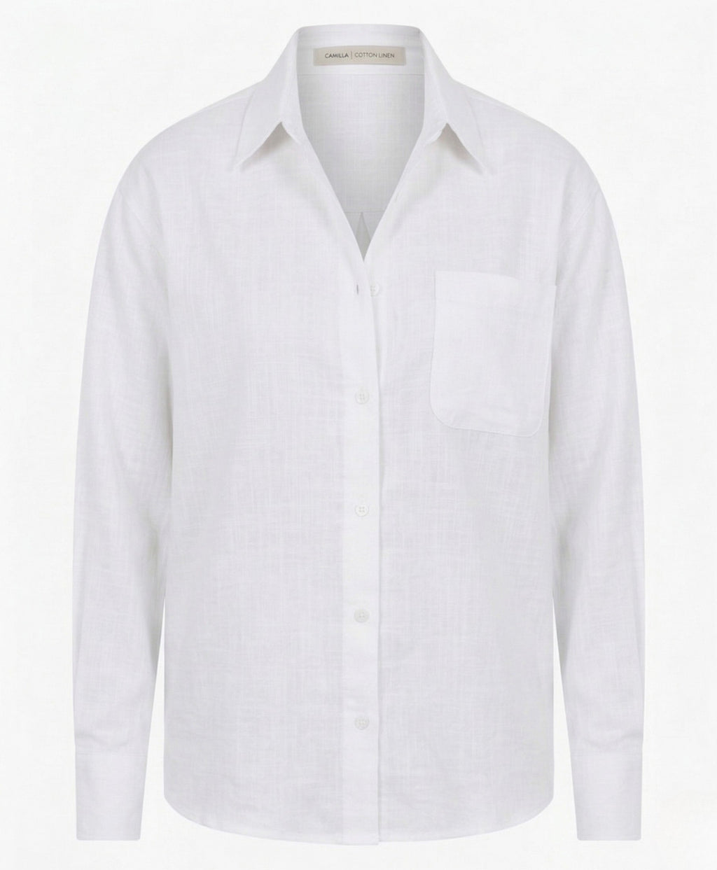 Camilla | Long Sleeve Button Up Cotton Linen Blouse