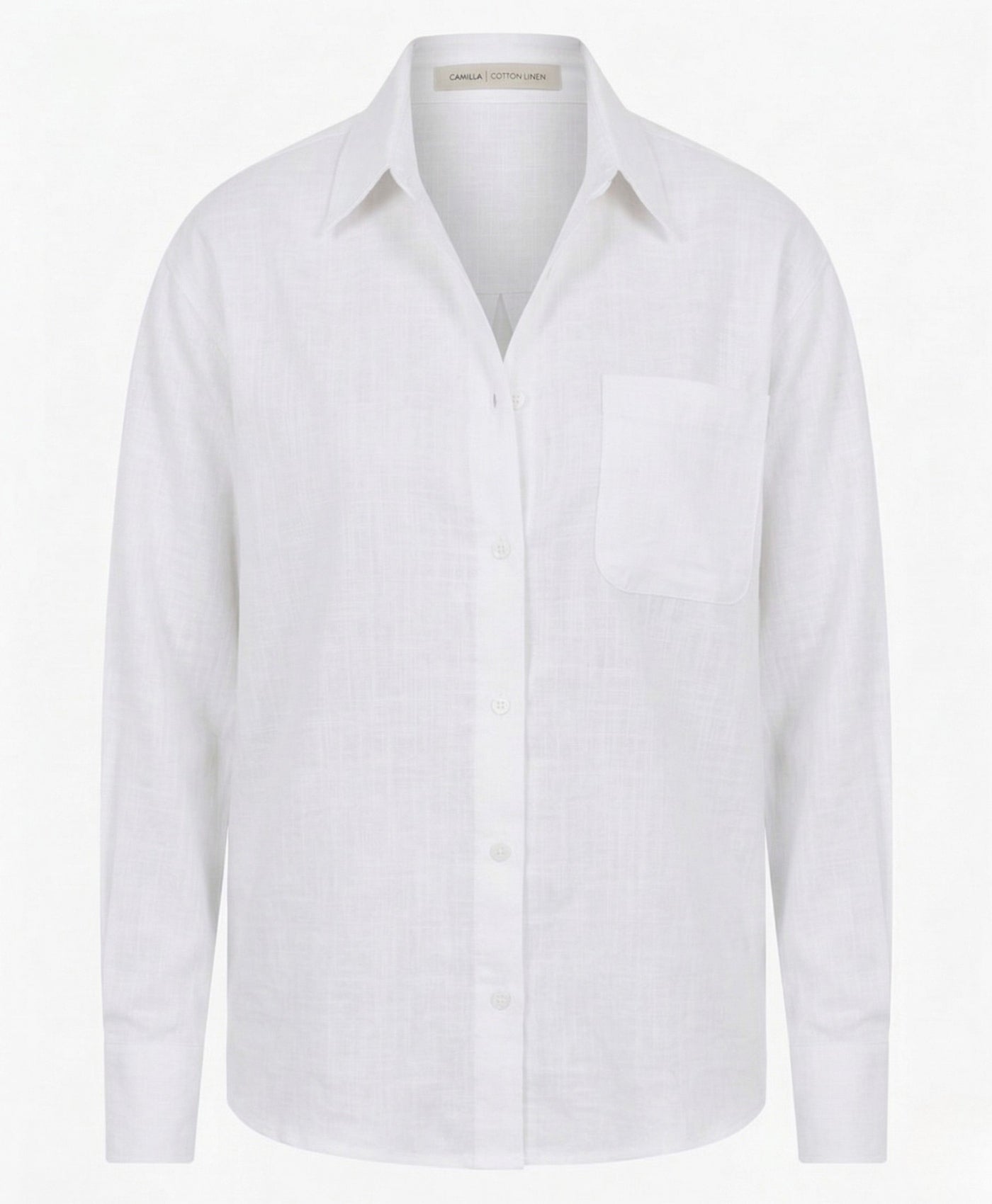 Camilla | Long Sleeve Button Up Cotton Linen Blouse